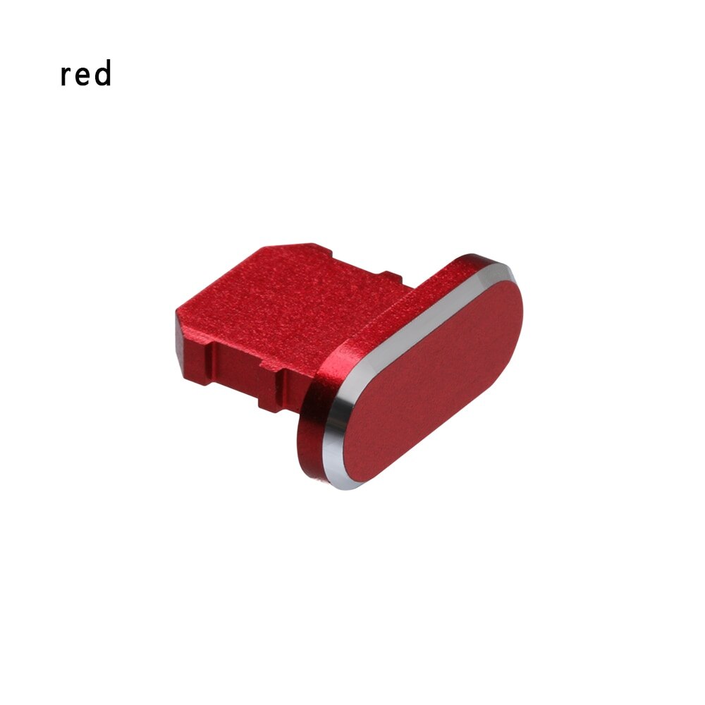 1Pc Kleurrijke Metal Anti Dust Dock Charger Plug Stopper Cap Cover Voor Iphone X Xr Max 8 7 6S Plus Mobiele Telefoon Accessoires: Rood