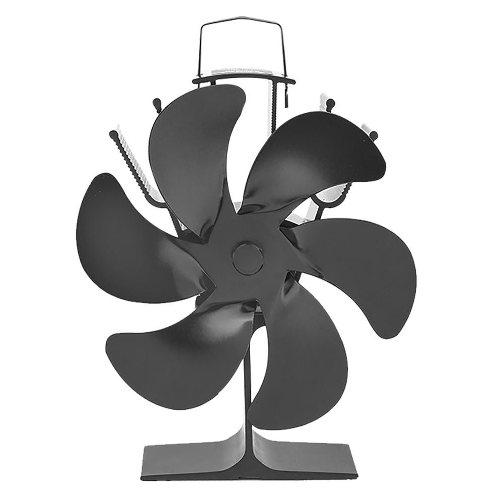 6 Propeller Stove Fan Durable Low Energy Consumption Quiet Home Fireplace Fan Efficient Heat Distribution Fan Appliances: Default Title