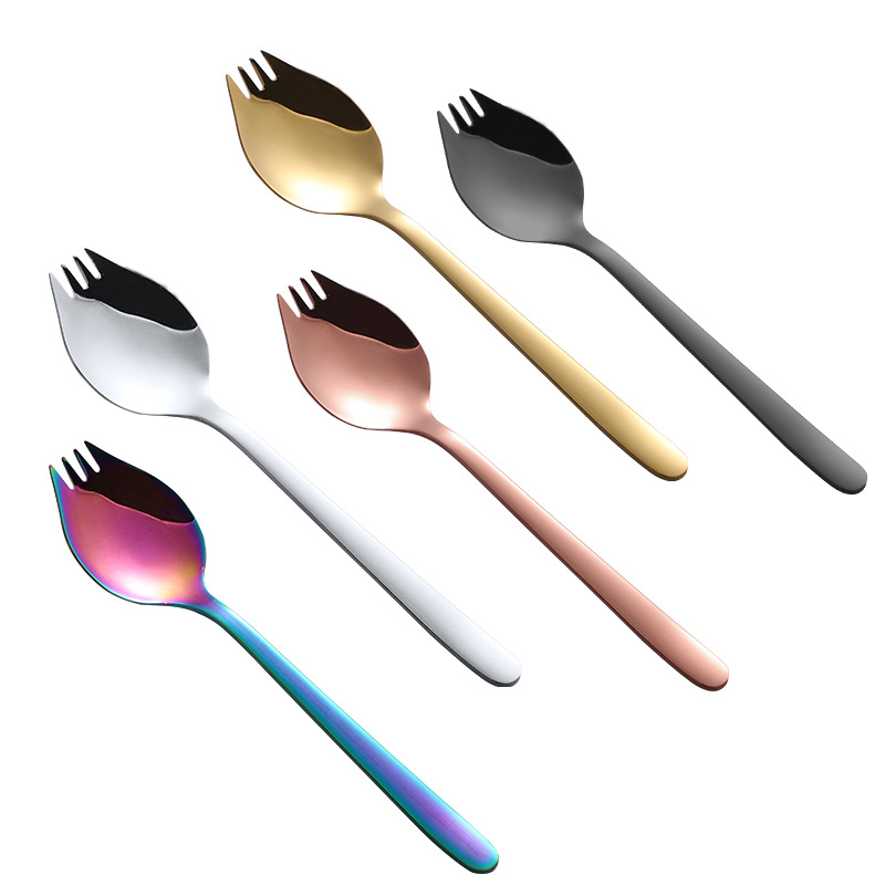 Lightweight Stainless Steel Forks Spoon For Camping Dessert Fork Non-toxic Salad Spoons Non-Corrosive Durable