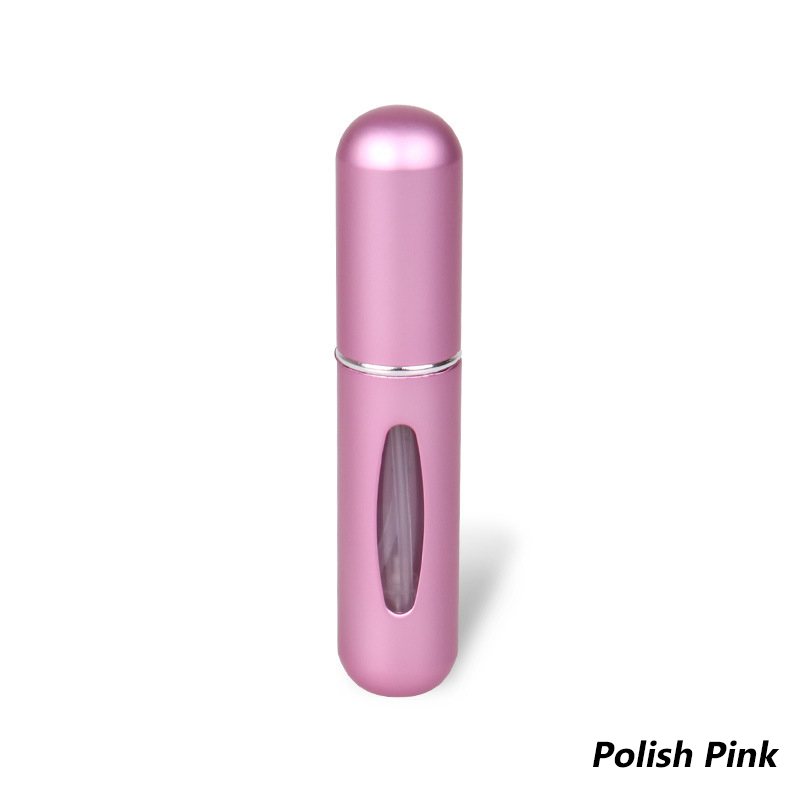 Wielokrotnego napełniania Mini Spray do perfum butelka aluminiowy rozpylacz przenośna kosmetyczka podróżna pojemnik perfumy butelka przechowywanie w domu: Polish Pink