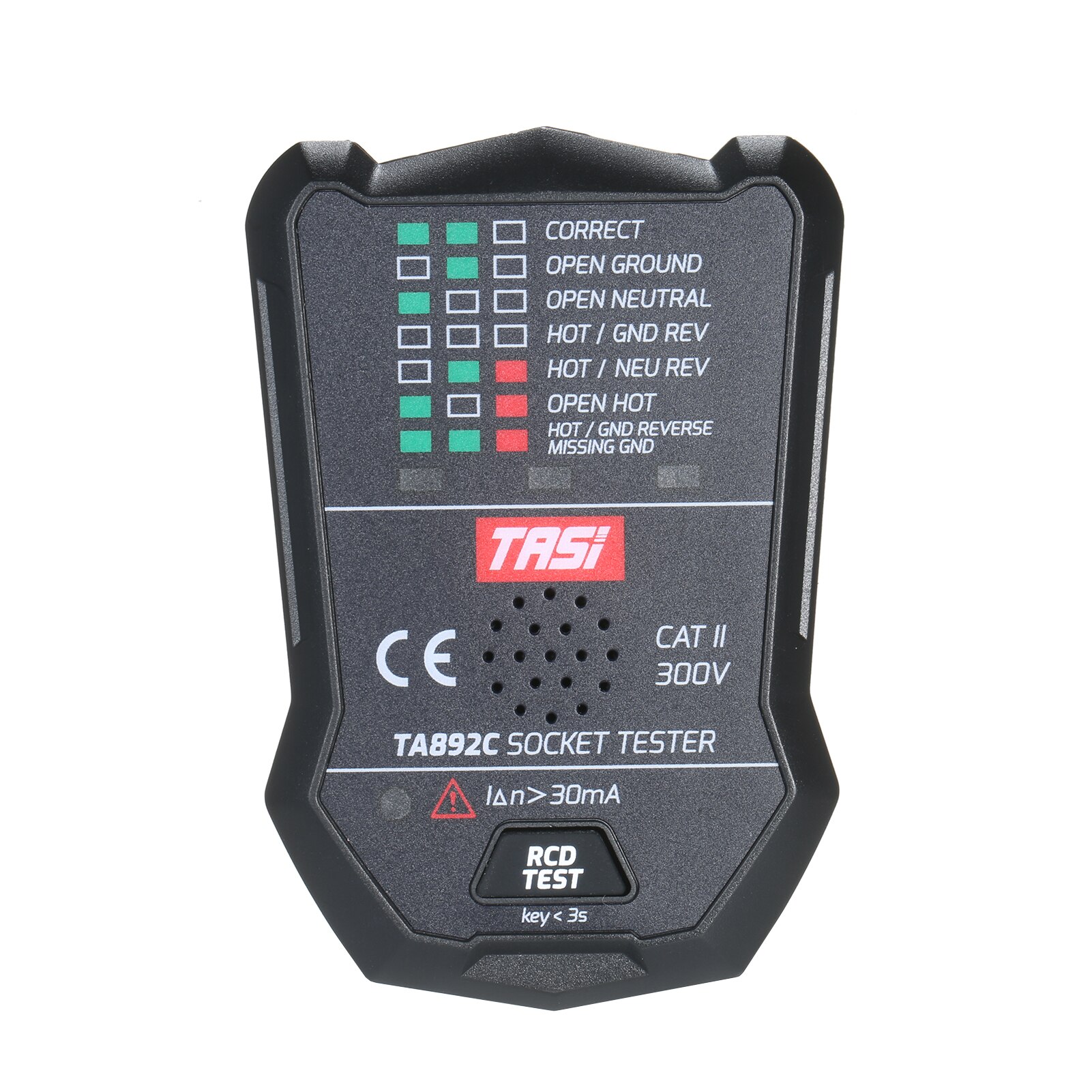 TASI Electric RCD Socket Tester Multifunctional Circuit Detector Ground Wire Zero Line Live Line Leakage Tester Voice Broadcast: TA892C-EU Plug