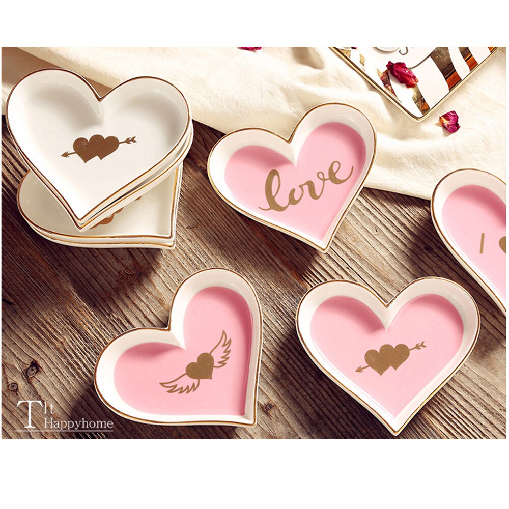 1pc/ 3 stk lille tallerken keramik kærlighed hjerte eddike krydderi fad fast pink beige grøn sojabønne sauce salt snack tallerken