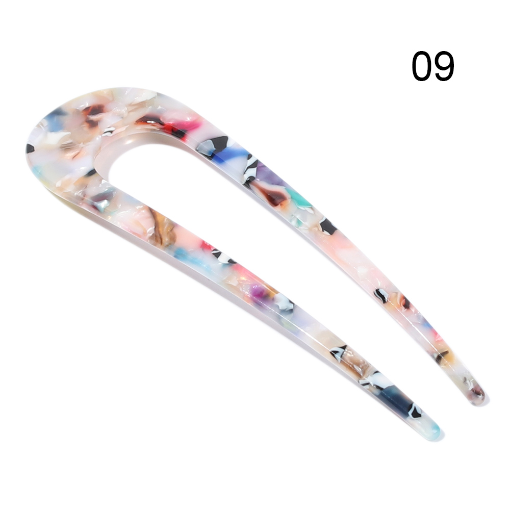 Retro U Shape Hair Clips Tortoise Shell U Sticks Pins Women Girls Hair Pin Stick Hair Fork Hairstyle Accessories: A9