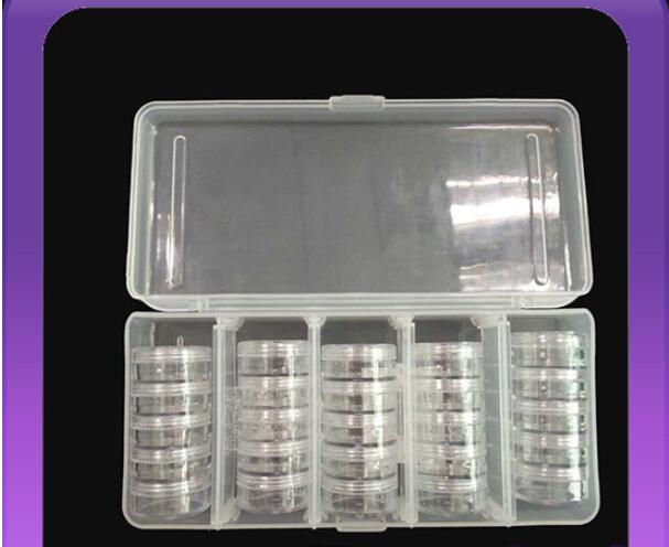 Transparante Case 190*95Mm Met 25 Stuks Mini Doos Nail Art Tip Glitter Dozen Opslag Nail Art Strass case Verwijderbare