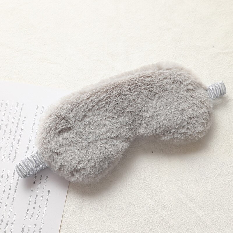 Sleeping Mask Sleeping Blindfold Soft Plush Eye Masks Cute Love Cloud Eye Cover Plush Mask Eyepatch Nap Health Eye Cover: grey