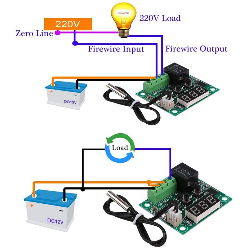 4Pcs W1209 Dc Digitale Temperatuur Controller Module Elektronische Temperatuur Temp Controle Module Schakelaar Met Acryl Case