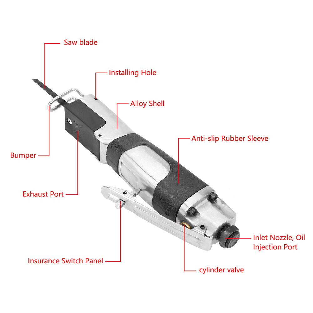 Industrial Alloy Air Body Saber Pneumatic File Reciprocating Saws Cutting Tool 1/4" Pneumatic Reciprocating Saws