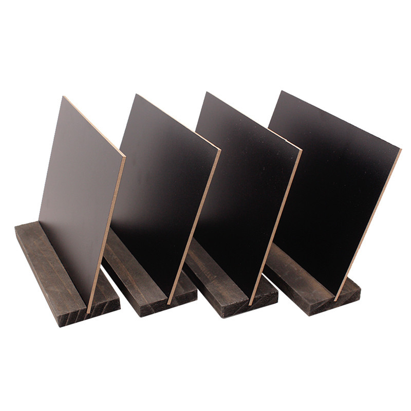 Houten Mini Blackbord 4 Stuks Set Met 3 Krijt Houten Basis Stand Rustieke Stijl Tafelblad Krijtbord Kleine Teken Naam Kaart 15.3x12.7x4.6