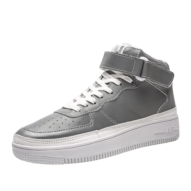 Joggesko menn natt djevel kameleon høy topp fottøy sapatos masculino sommer pustende chaussures pour hommes: Hvit / 6.5