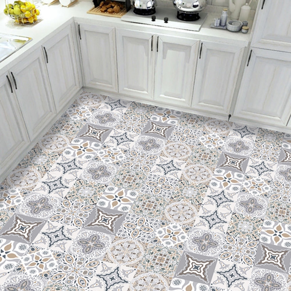 10 uds, pegatinas de azulejos Vintage, autoadhesivas, impermeables, mosaicos marroquíes, calcomanías de pared, estilo bohemio contemporáneo