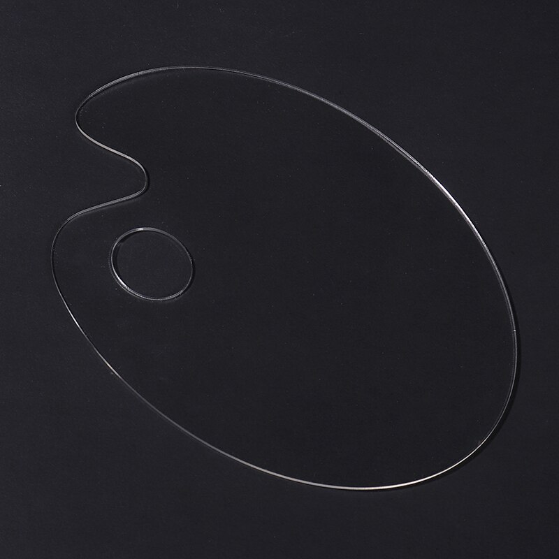 1Pcs Clear Oval Plastic Palet Hand-Held Gouache Kunstenaar Verf Mengen Palet Kunst Pigment Palet Artistieke Levert