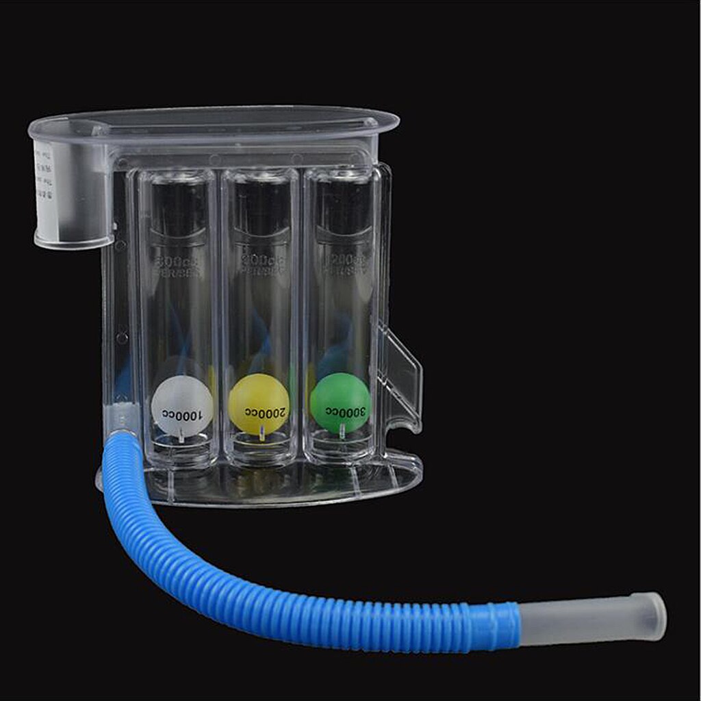 Ejercitador entrenador de respiración profunda, sistema respirador de 3 bolas para la rehabilitación de los pulmones: 3 Balls