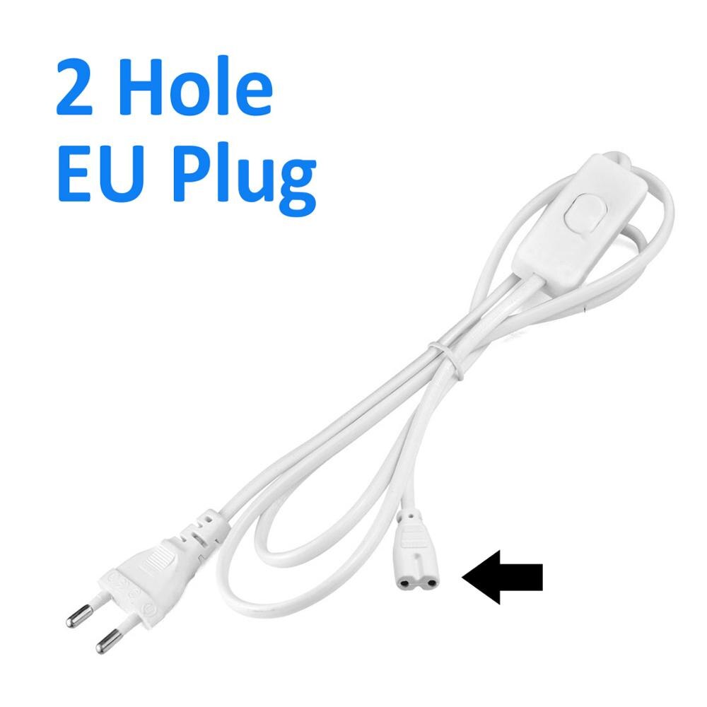 Tube T5 Lighting Accessory 30cm Connection Wire US /EU Plug Switch Cable 120cm 2 Hole 3 Hole For LED Lamp: 2 Hole EU Plug
