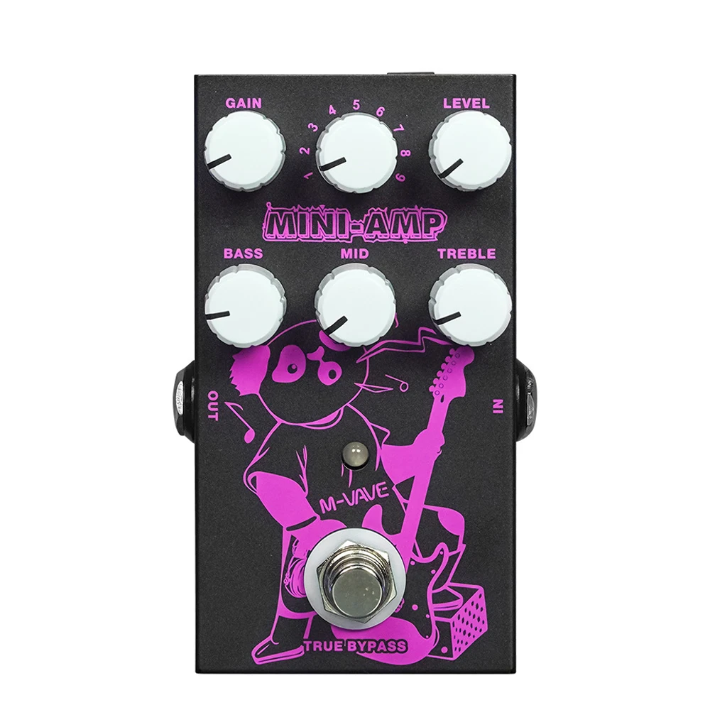 AMPLIFICADOR DE guitarra eléctrica M-VAVE MINI-AMP amplificador de Pedal de efectos analógicos Pedal de derivación Real ecualizador de 3 bandas accesorios de guitarra: Default Title