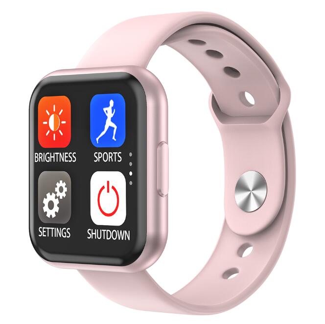 Montre intelligente Android montres pour femmes Bracelet de Fitness hommes SmartWatch moniteur de fréquence cardiaque Sport Bracelet pour iphone Pk P80 P70: Silica Gel Pink
