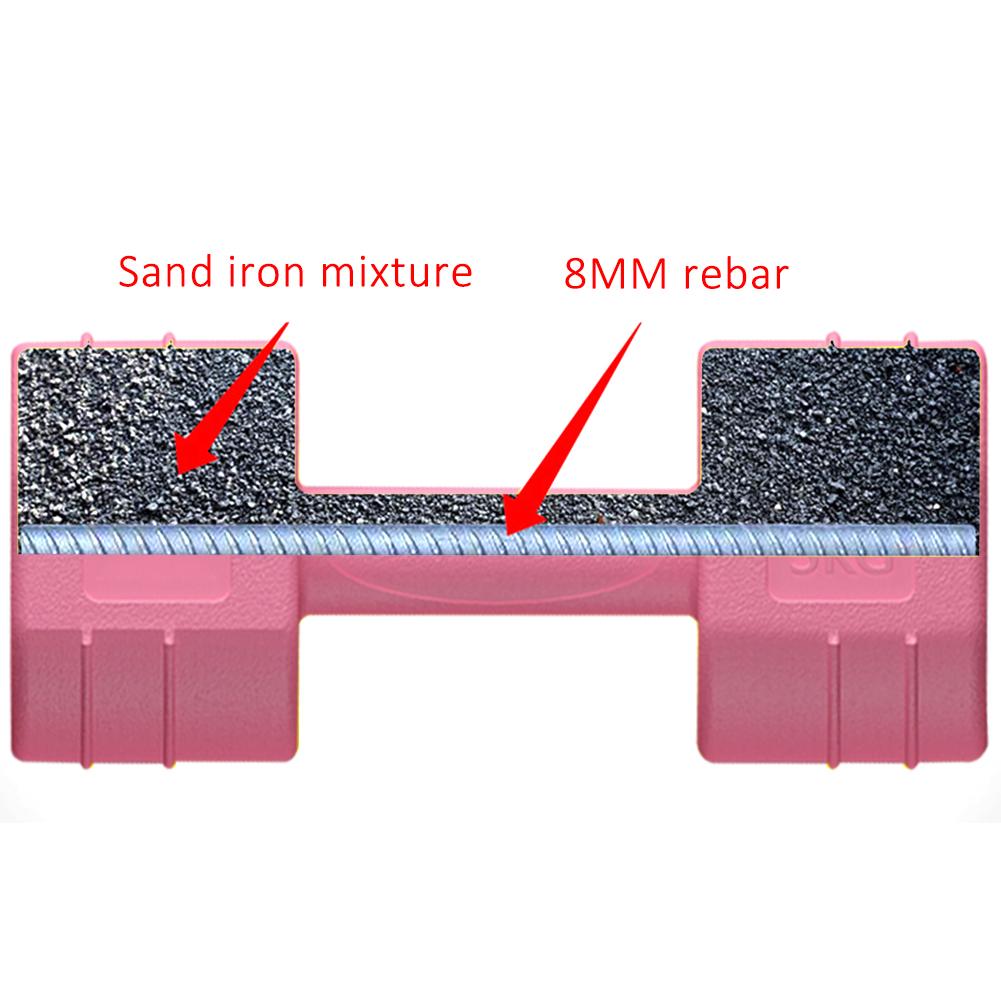 1 Pair Multifunctional Dumbbell Rubber Anti-Dumbbell Knurled Ergonomic Handle Solid Cast Iron Core Dumbbell