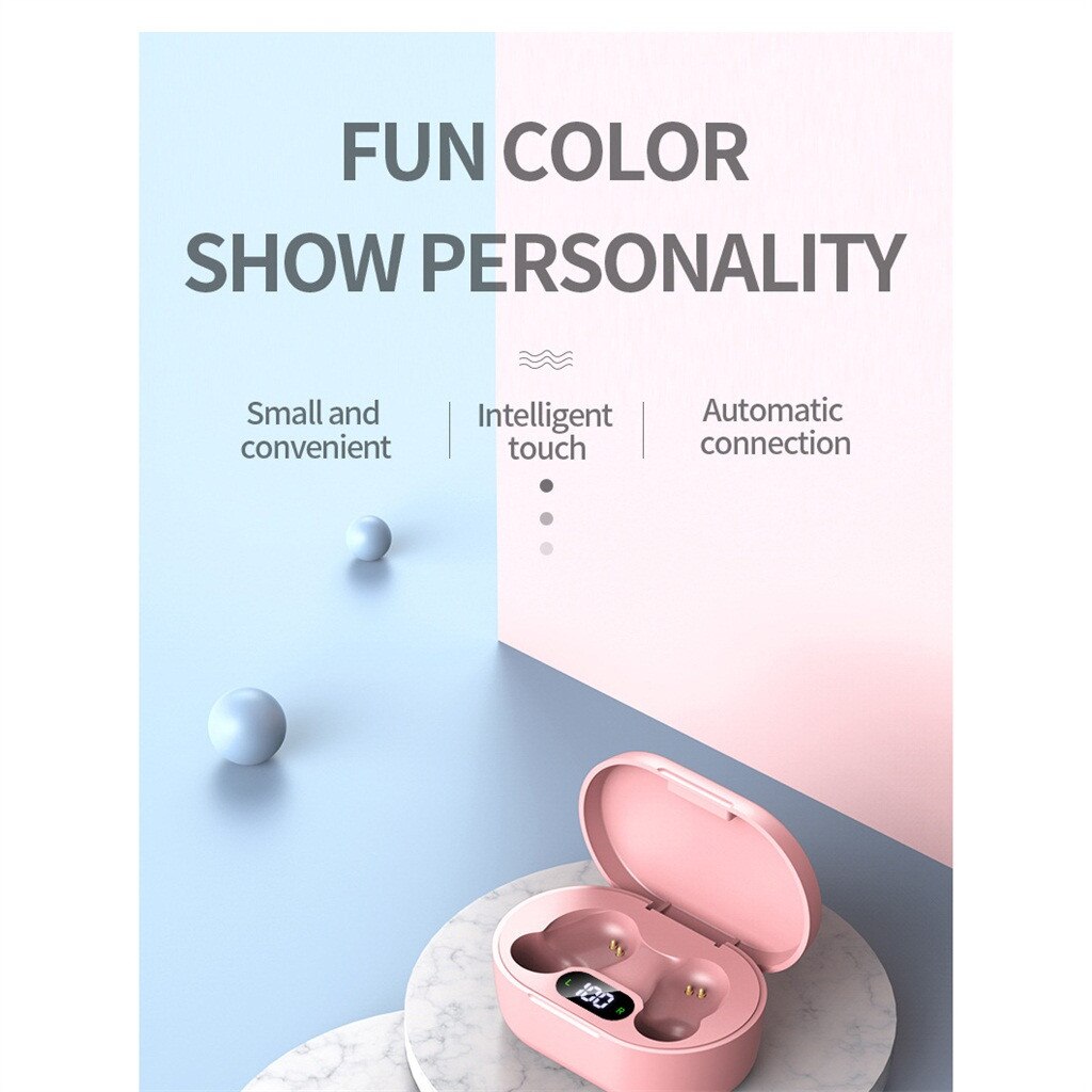 E7S-auriculares inalámbricos con Bluetooth, dispositivo de audio con cancelación de ruido, pantalla LED, a prueba de agua, con estuche de carga