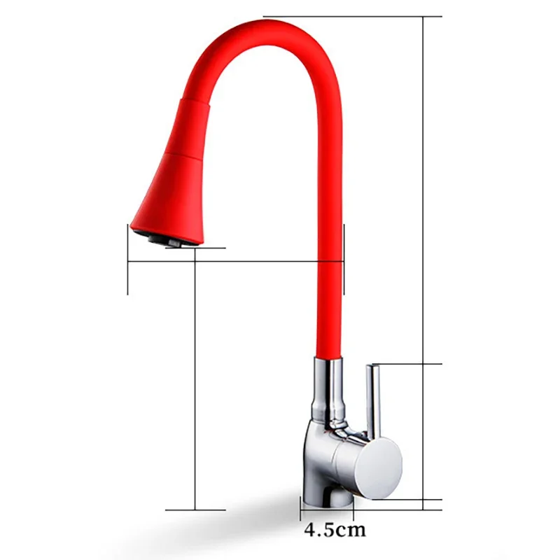 Grifo de cocina giratorio con resorte, grifos de deformación de goma, grifo mezclador, fregadero de agua fría y , accesorios de cocina, rotación de Cardan: Morado
