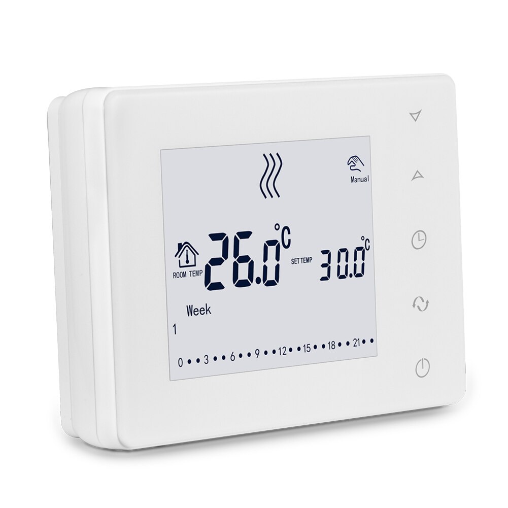 433hz intelligent termostat multifunktionel væghængt kedeltermostat hjemmetemperaturregulator med lcd-berørt skærm
