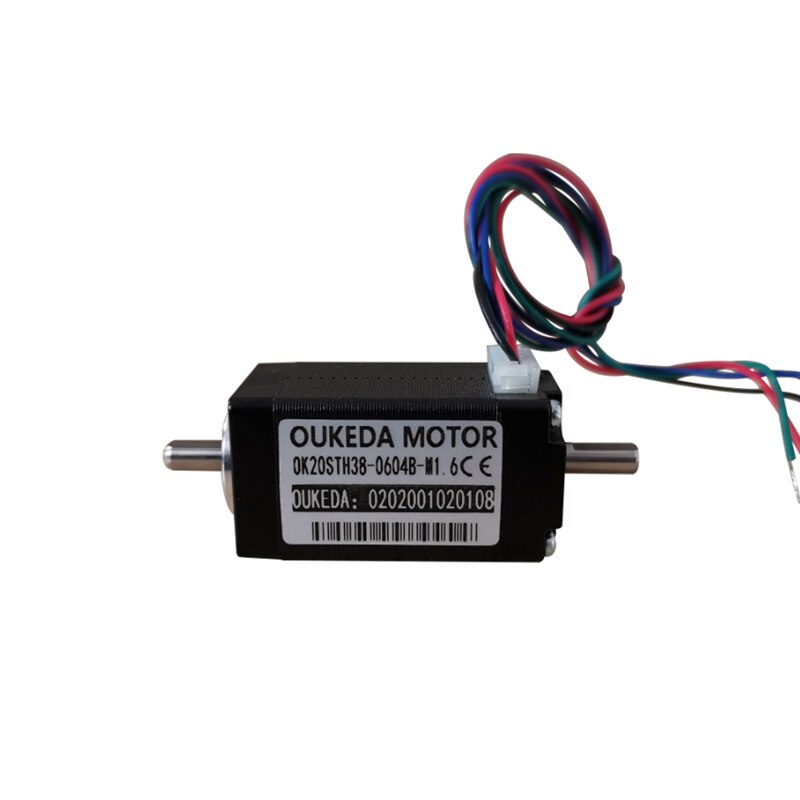 Nema 8 Dual shaft Stepper Motor with 2-M1.6 screw for mounting encoder 20BYGH 38mm length 40mN.m 1.8deg 0.6A Nema8 Step Motor