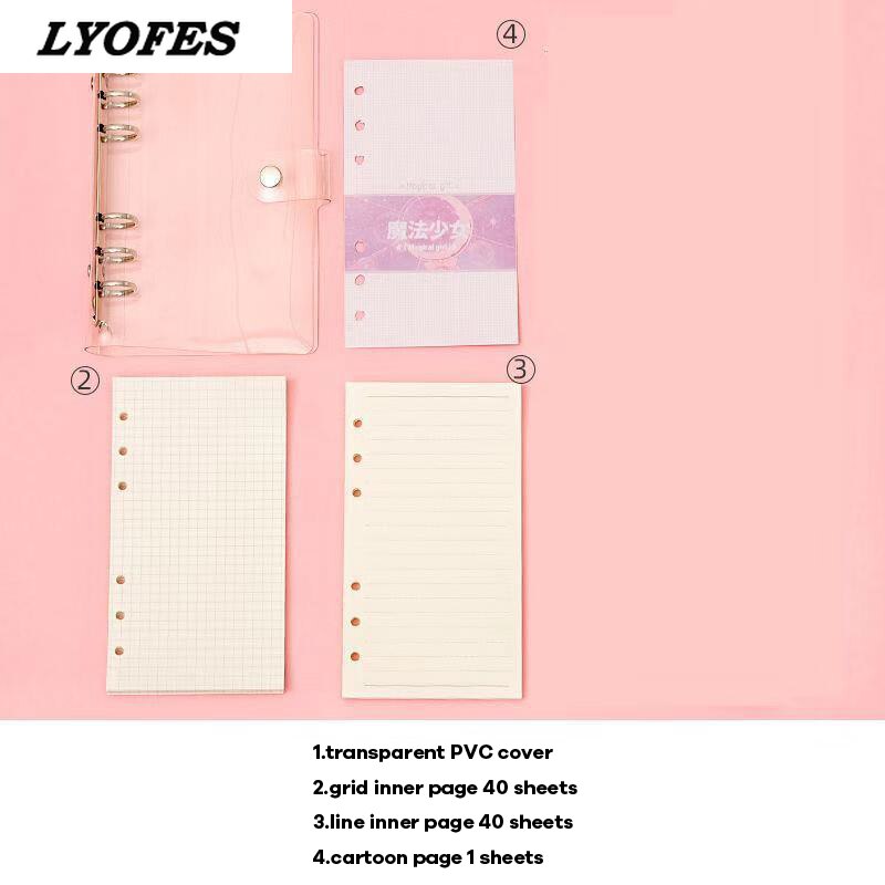 Bullet Lined Journal Sketchbook Pocket Planner Girls Diary Cute Notepads Stationery Notebooks Journals School Office Supplies: Clear A