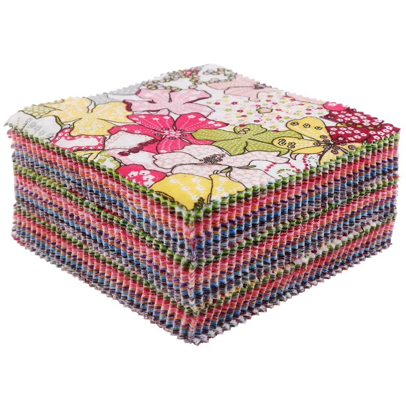 12,8 x 12,8 cm dünner Baumwollstoff mit Leinwandbindung, niedrige Dichte, DIY-Nähquiltmaterial, zufällige Mischquadrate, bedrucktes Stoffset, JC110: Weiß