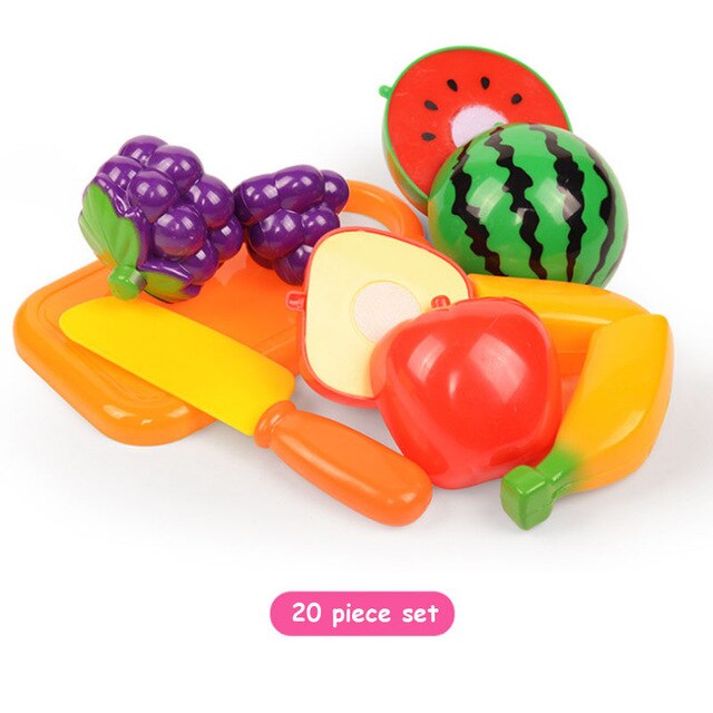 6/10/13/18pcs/20pcs/37pcs/set Housekeeping Toys education toys for baby color random surwish plastic fruit vegetables cut toys: 20pcs as picture2