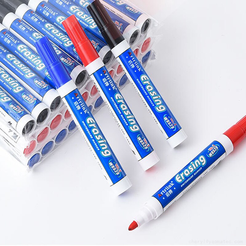 10Pcs Whiteboard Pen Uitwisbare Marker Marker Kantoor Onderwijs Reclame Niet Laat Marks Grote Kop Pen Waterbasis Tekening pen
