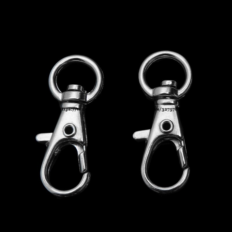 (20Pcs=1Lot !) 32x13mm Lobster Clasp Bag Key Rings Silver Tone Keychain Pick Color: Dull Silver Plt
