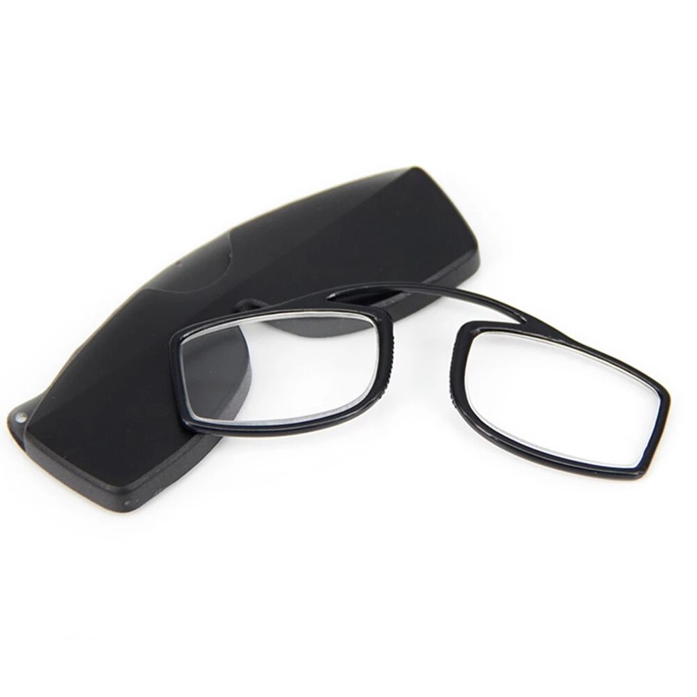 NONOR Mini lunettes de lecture collantes pince-nez sur lunettes presbytes loupe lunettes presbytes pour hommes femmes noir avec étui: 0