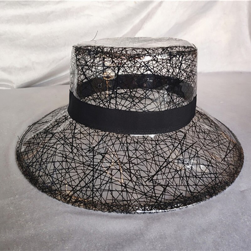 Women's Hat Summer Rainproof Hat Soft Plastic Transparent Hood Sun Visor Hat PVC Transparent Leopard Print Hat