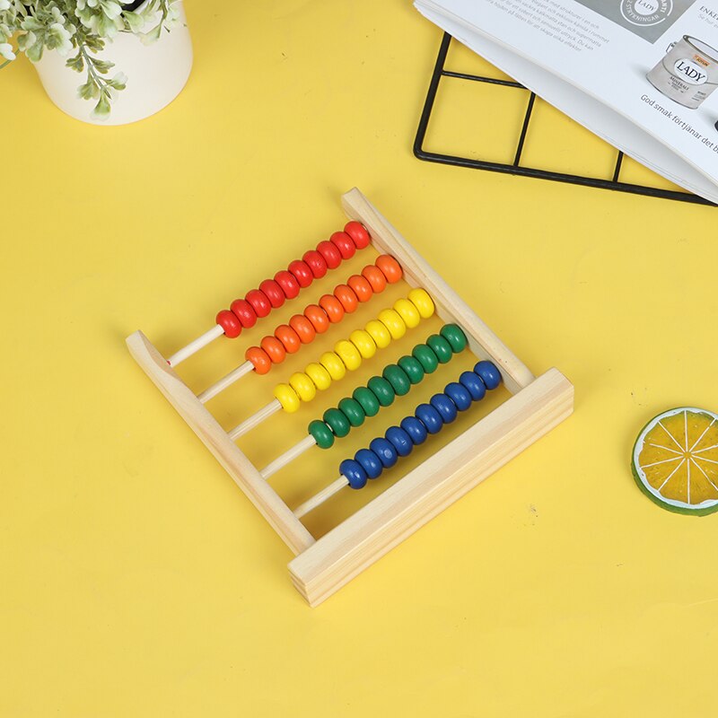 1Pc Educatief Speelgoed Mini Houten Telraam Kinderen Early Math Leren Speelgoed Getallen Tellen Berekenen Kralen Abacus 15.5*15cm