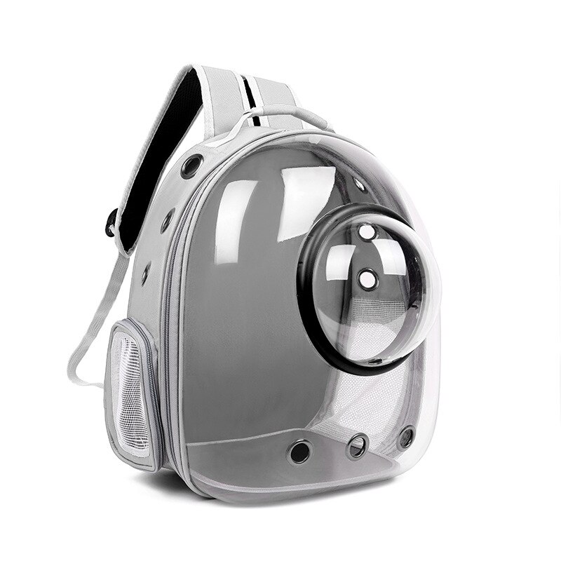 Astronaut Window Bubble Carrying Travel Bag Breathable Space Capsule Transparent Pet Carrier Bags Dog Cat Backpack: gray