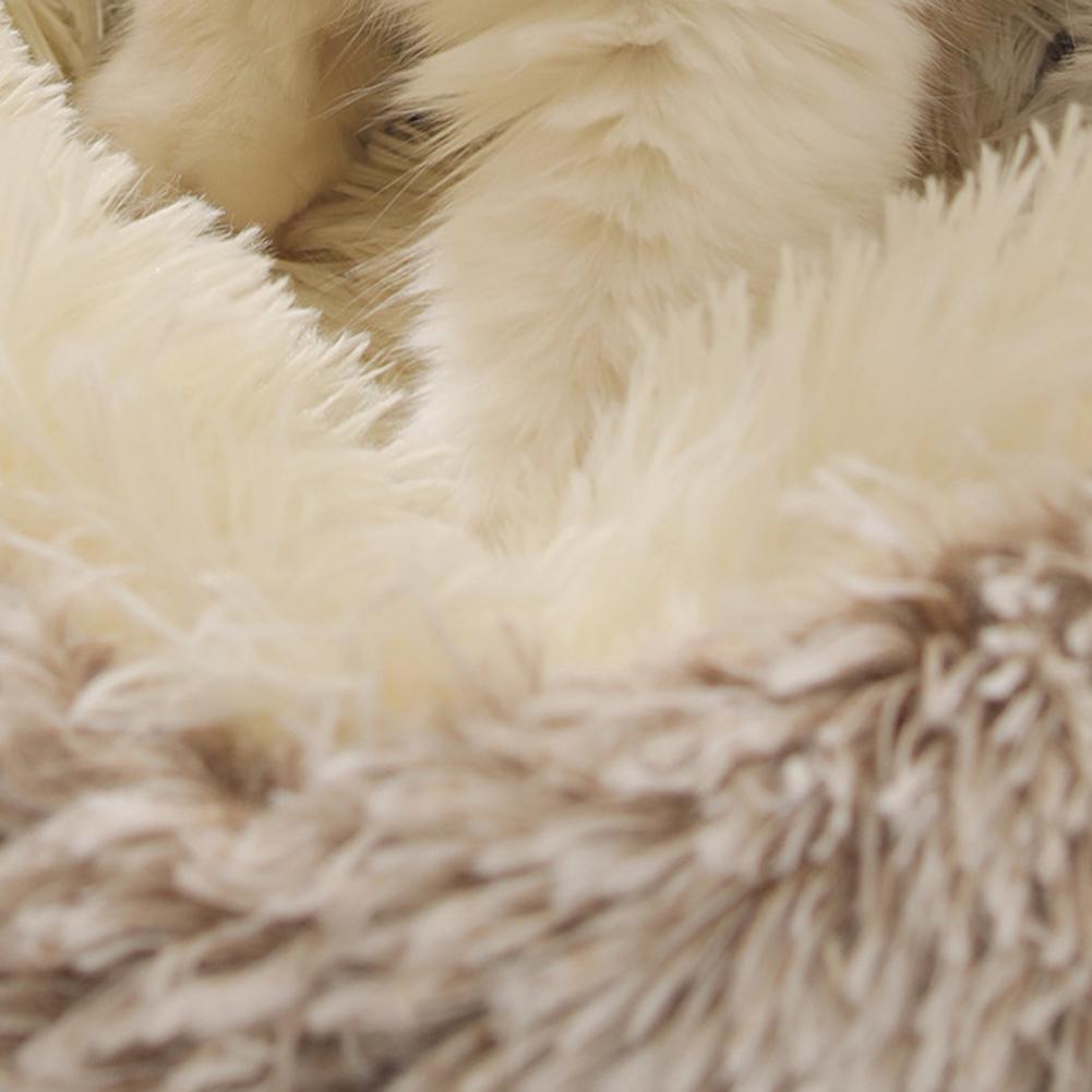 2 In 1 Round Cat Bed Cat Plush Cat Warm Bed House Soft Long Plush Bed For Small Dogs Cats Nest Cat Bed Sleeping Sofa