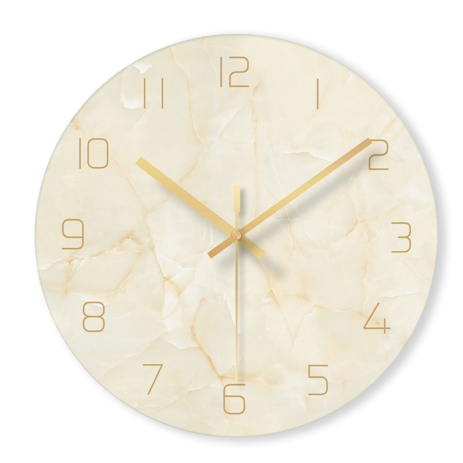 Nordic Abstract Wall Clock Marble Texture Glass Clock Watch Home Office School Decoration Fun: C