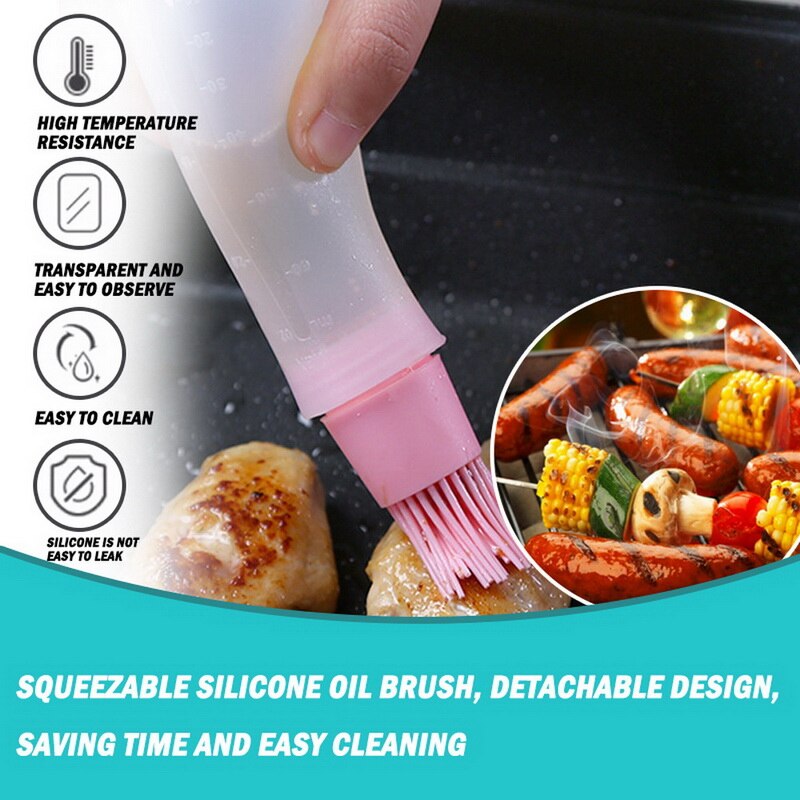 Cepillo de aceite de silicona para cocina, brocha para pasteles, mantequilla y pan, cepillo de untar de seguridad, cocina, utensilios para hornear, utensilio para barbacoa
