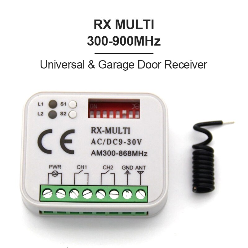 Universal garage door receiver 300-868MHz remote control RX Multi Frequency receiver for garage door gate switch