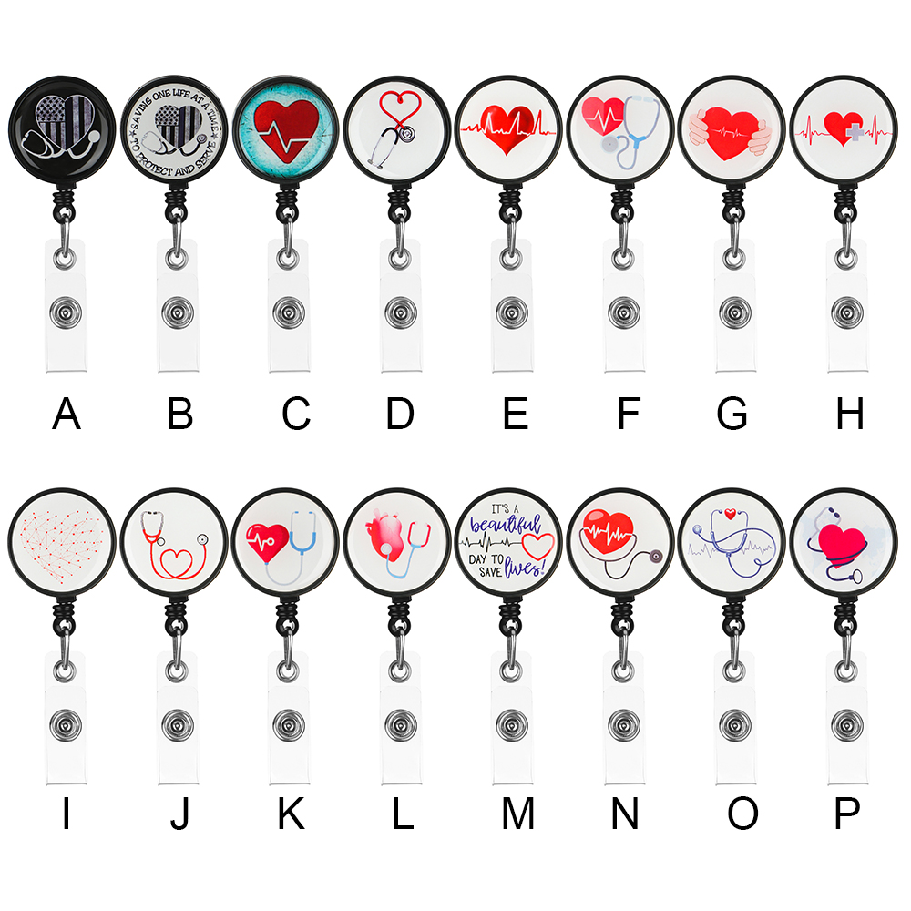1Pcs Intrekbare Verpleegkundige Badge Houder Grappige Reel Werk Tag Met Alligator Clip Naam Card Plaat Id Card Houders kantoorbenodigdheden