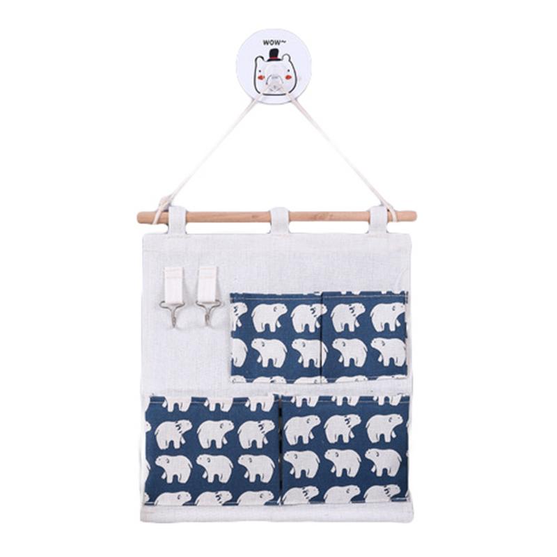 Organisateur Mural 3 Poches En Coton Et Lin - Suspension Porte Ou Placard - Rangement Chambre - Neuf