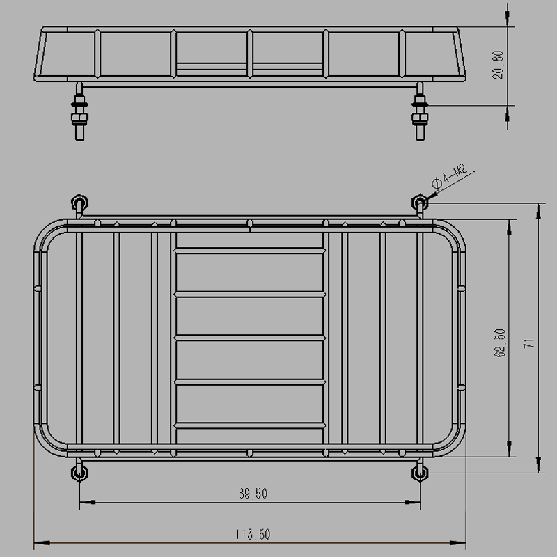 Lesu metall hytte takstativ for 1/14 rc tamiya scania traktor lastebil modell
