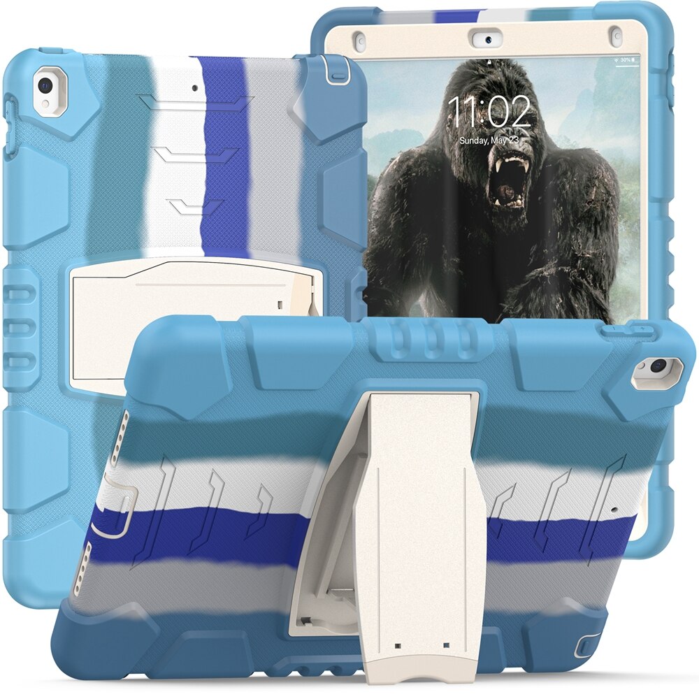 Para Apple iPad Air 3 Pro 10,5 A1701 A1709 A2123 A2152 funda segura para niños a prueba de golpes PC funda híbrida de silicona con soporte para tableta: 3 / Castaño