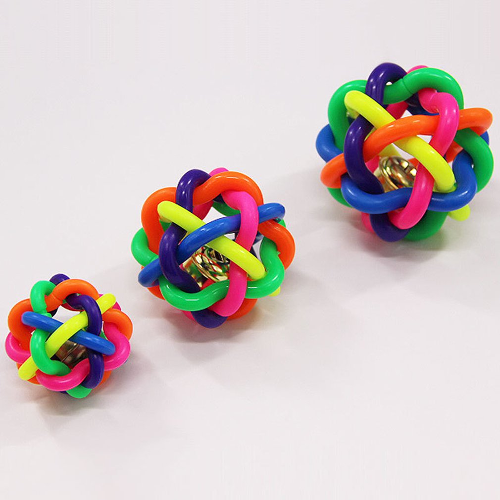 Pelota de goma colorida para perros y gatos, juguete para masticar, resistente a las mordeduras, accesorios para mascotas