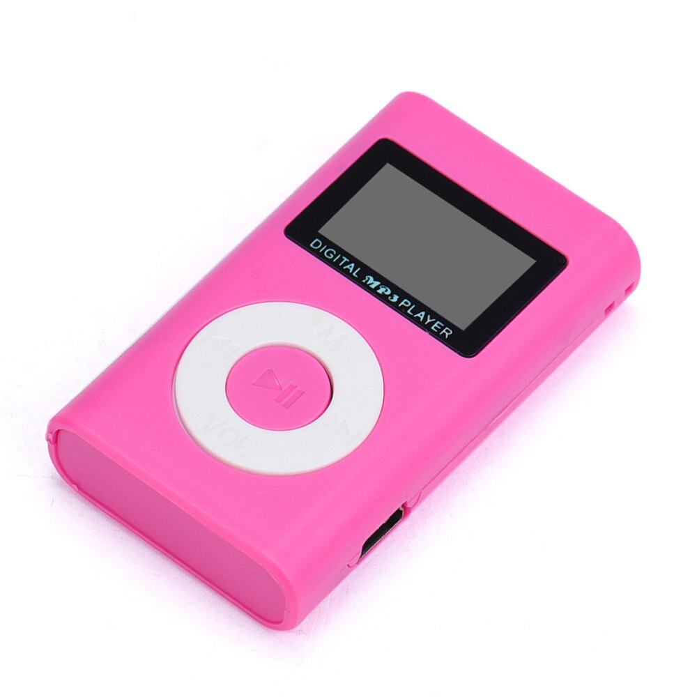 Reproductor Mp3 con Usb, Clip multimedia, Mini reproductor Mp3, pantalla Lcd, compatible con tarjeta Micro Sd, Tf, Walkman rojo, 32gb: Rosa