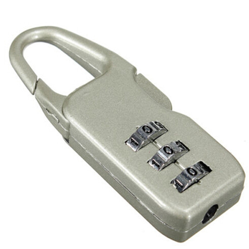 Mini Travel Luggage Lock Safty Suitcase Security Anti Theft Metal Password Padlock 3 Digit Combination Bag Parts &amp; Accessories: white