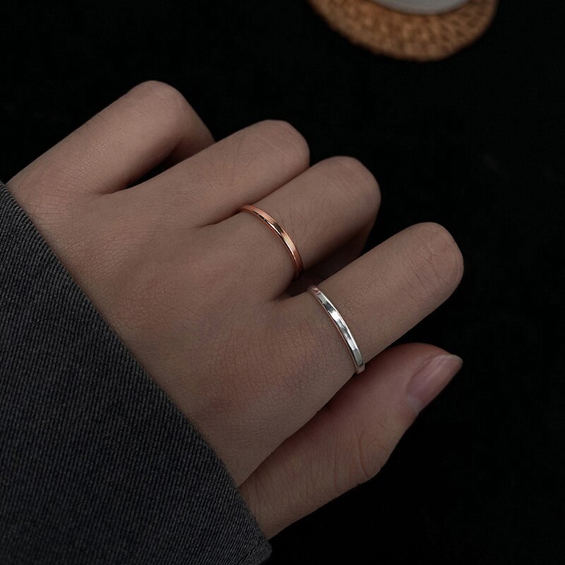 Simple Tassel Adjustable Rings Silver Color Chain Bead Pendant Ring Romantic Circle Geometric Rings Women Girl Finger Jewelry