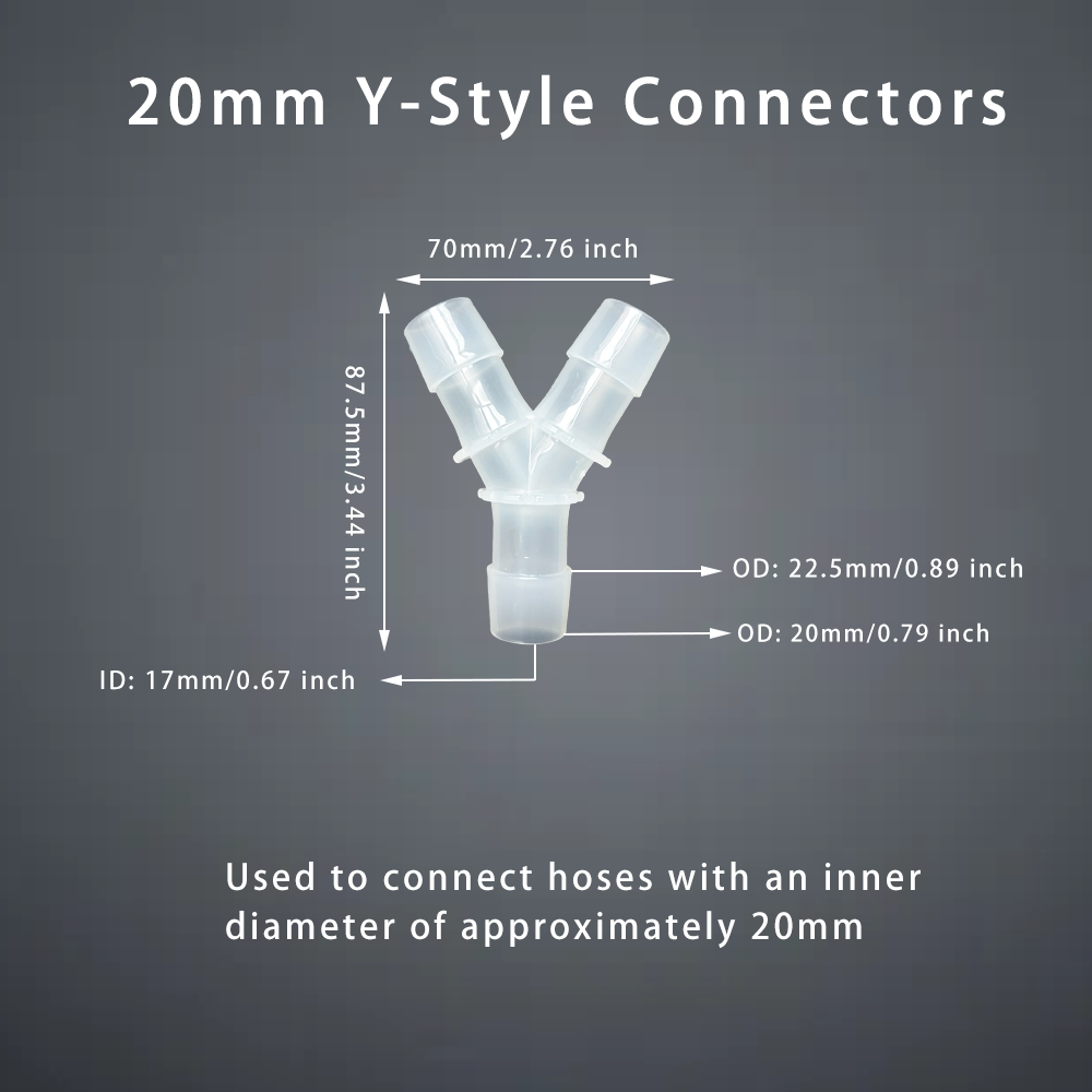 Conector en T para manguera, conector de lengüeta en forma de Y, divisor de flujo de aire y agua, junta de tubo de plástico para riego por goteo, acuarios y jardín, 5 uds.