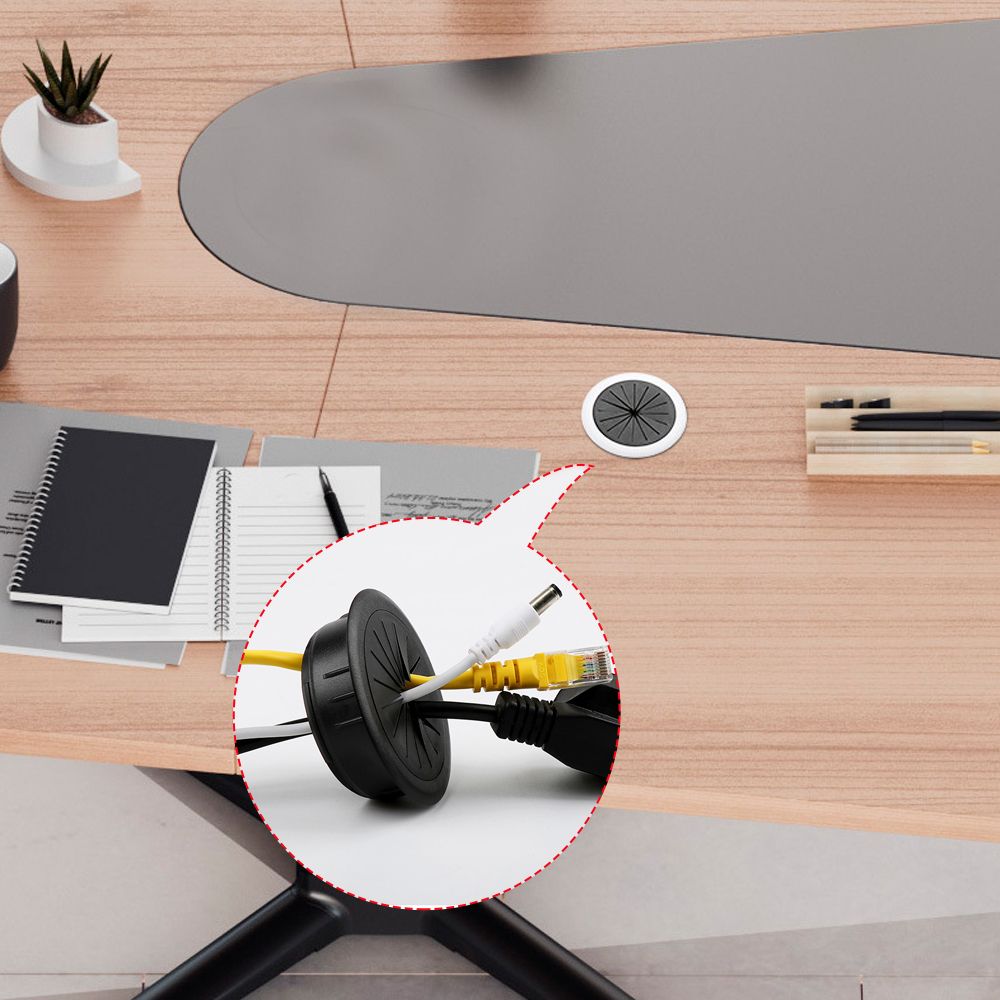 Couvercle de trou de fil pratique, attache de câble de Table de bureau, œillet d&#39;ordinateur, sortie de câble de Table, prise anti-poussière, organisateur de rangement bien rangé