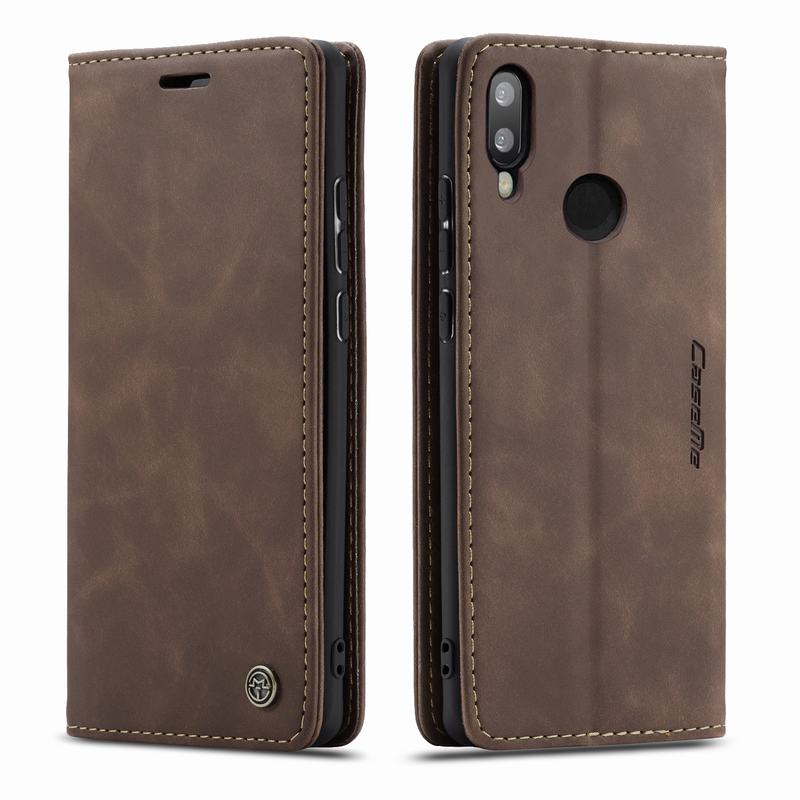 Para Huawei P Smart funda Honor 10 Lite imán de lujo Flip Retro Cartera de cuero bolsas de teléfono para Huawei Psmart Coque: For Honor 10 Lite / Coffee