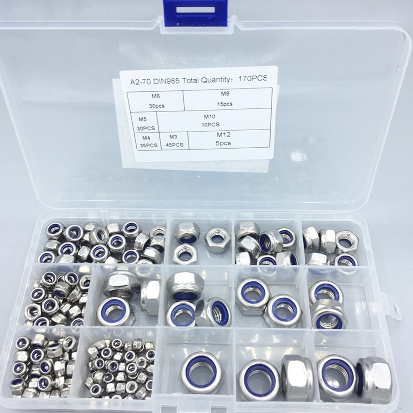 170Pcs/set 304 Stainless Steel Nuts Combination Ki... – Vicedeal