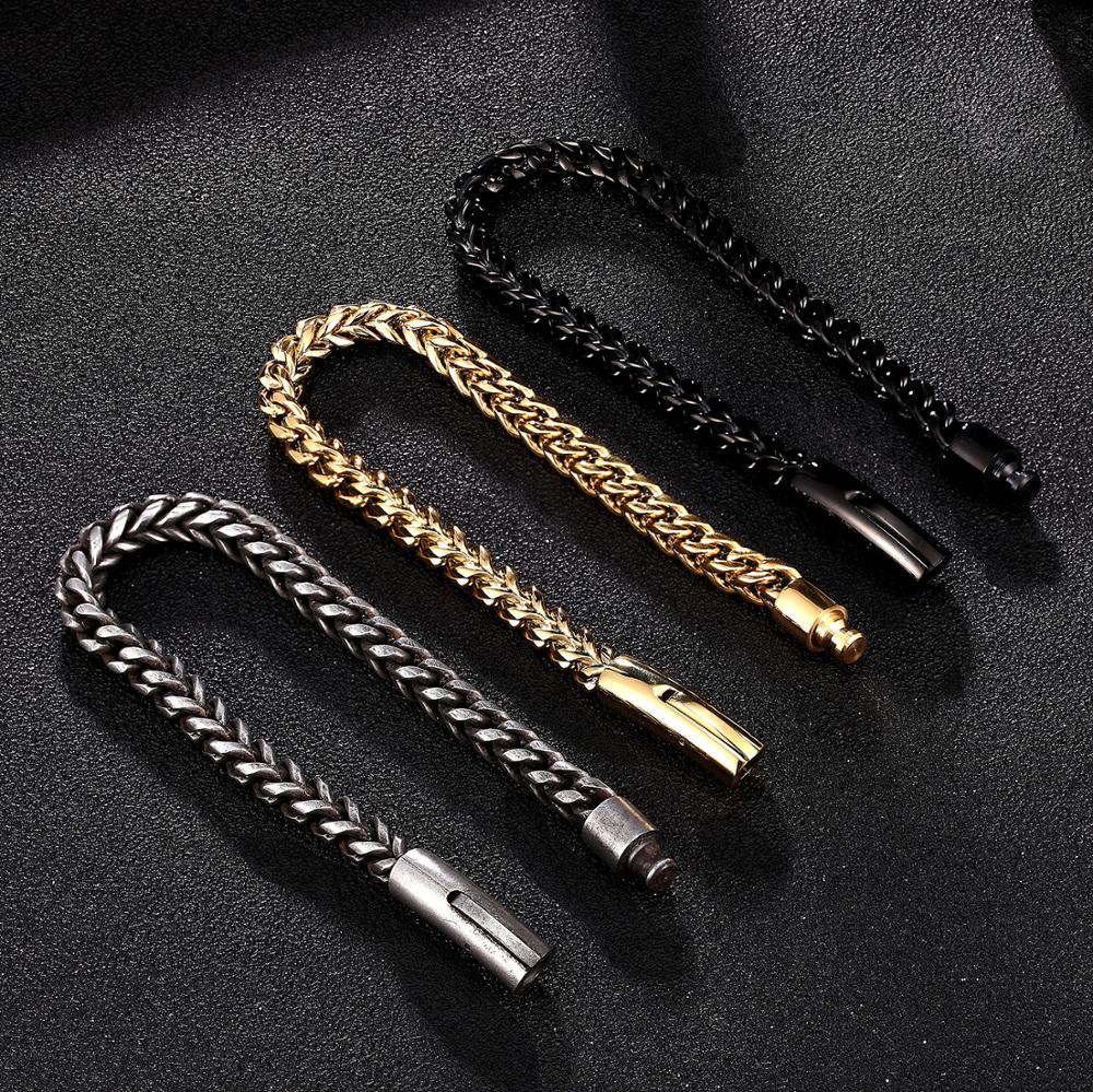 Vintage Style 316 Stainless Steel Bicycle Link Chain Bracelets Men's Hip Hop Biker Hand Bracelet Jewelry